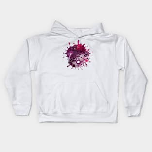 Magenta/Purple Acrylic Pour Painting Kids Hoodie